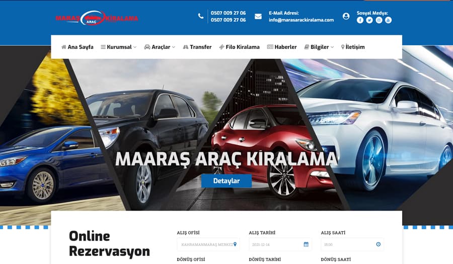 Maraş Rent A Car Web Sitesi